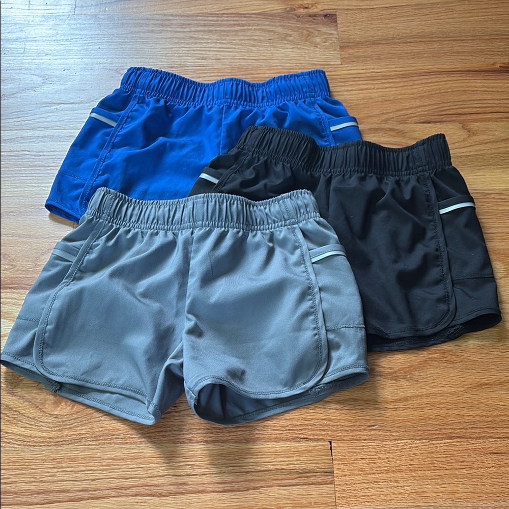 Primary Kids Athletic Shorts Set - Blue, Black, and Gray